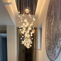 Lustre sphérique de luxe de style européen, luminaire suspendu au plafond pour duplex, loft, escalier, villa, salon