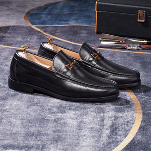 Chaussures habillées décontractées pour hommes, style nouveau, luxueuses et élégantes, en grande taille, avec bout rond, en cuir véritable - Product Image 4