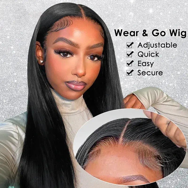 Easy Wear Go lace front wigs Glueless Pre Cut Human Hair Wigs Ready To Go Straight full HD Lace Frontal Wig