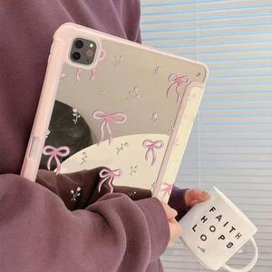 Funda protectora plana de triple pliegue con lazo de espejo <span class=keywords><strong>Rosa</strong></span> Ins para <span class=keywords><strong>iPad</strong></span> Air <span class=keywords><strong>6</strong></span> 2024, funda protectora de cuero de 11 pulgadas para <span class=keywords><strong>iPad</strong></span> Pro 11 - Product Image 1