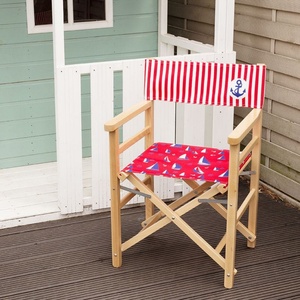Silla de director plegable con marco de madera de haya y estampado digital conmemorativo, tapizada en Oxford, para mesa de registro de bodas, área de fotos de fiestas - Product Image 2