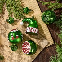 Ensemble d'ornements de boules de Noël en PVC peint électrolytique, pendentifs pour arbre de Noël, décoration de fête et de maison, 5 styles
