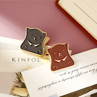 Pince à documents en métal mignonne motif ours, fournitures de bureau, pince de rangement, pince pour papiers de test et billets, petite pince promotionnelle à motif dessin animé pour entreprise