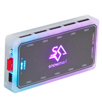 SNOWMAN Hub de contrôle de ventilateurs 6 broches avec télécommande pour ventilateurs de boîtier PC, connectant 10 ventilateurs RGB, accessoires informatiques pour configurations PC