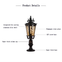 Lampe de jardin solaire LED extérieure de haute qualité en aluminium vintage antique, étanche IP65, sur pied