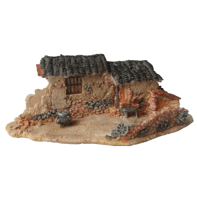 Z10036A Desktop Decor Nizza Cina Old-Fashioned Case Figura In Resina Paesaggio In Miniatura Figurine