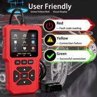 Escáner de Diagnóstico de Fallas para Vehículos V919 al Precio Más Bajo, Lector OBD2 Rojo, Escáner Multifuncional para Eliminación de Fallas