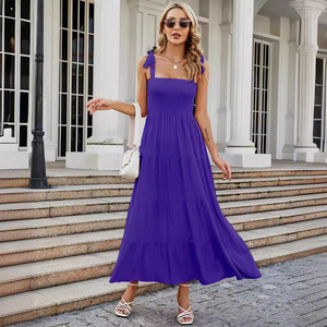 Nuevo Vestido Largo de Verano 2026 para Mujer, Estampado Floral, Sin Mangas, Cuello Cuadrado, Tirantes Ajustables, Estilo Francés, Personalizable - Product Image 4