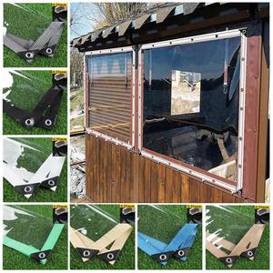 Bâche <span class=keywords><strong>en</strong></span> <span class=keywords><strong>PVC</strong></span> transparent robuste <span class=keywords><strong>de</strong></span> 0,55 mm pour pergola extérieure, rideau imperméable, clôture, protection contre la pluie pour plantes <span class=keywords><strong>de</strong></span> <span class=keywords><strong>jardin</strong></span> - Product Image 1