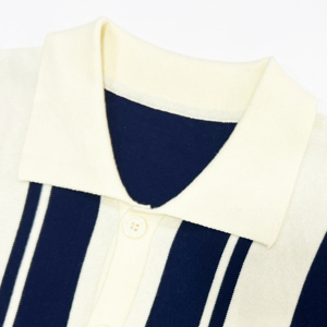 Özel 2024 yaz jakarlı örgü kazak <span class=keywords><strong>Polo</strong></span> Anti-Shrink desen dekorasyon kısa kollu ile erkekler için nefes ince triko - Product Image 5