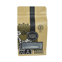 Sacs de café 8 Onz 500gr 2.5Kg 100g 12 Oz avec fermeture à glissière Valve fenêtre noire et rouge sac en plastique personnalisé sac d'emballage en gros