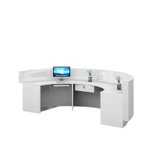 Phong cách hiện đại rắn gỗ bán tròn bàn tiếp tân sơn mài quầy bar cho khách sạn Thẩm mỹ viện chào đón hướng dẫn thu ngân bàn - Product Image 6