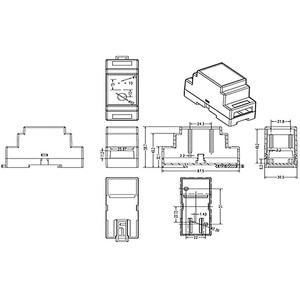 2025 ABS nhựa màu trắng vật liệu chống cháy Clip Din Rail PCB Hộp dụng cụ điện tử thùng 88*37*59 Mét cic59 - Product Image 6
