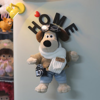 Aimant de réfrigérateur en peluche mignon, style célébrité internet, motif chien de dessin animé, décor magnétique pour portes de dortoir et armoires métalliques