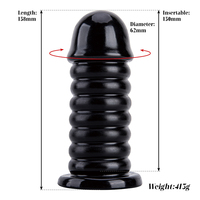 Grand plug anal en PVC souple, écologique, 100% étanche, réaliste, monstre alien, noir, 150 mm, pour jeu anal féminin