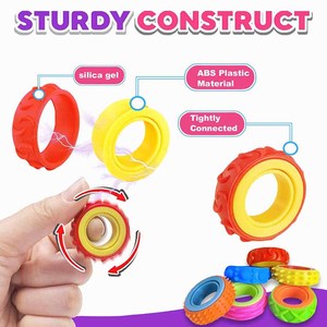 12 Pack Sensory <b>Stress</b> Relief Spinning <b>Ring</b> Silicone Rotating Fidget <b>Ring</b> Toy for Kids - Product Image 2