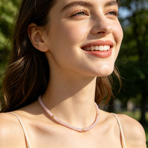 Collier ras du cou minimaliste en pierre de lune naturelle avec perles de cristal de guérison, bijoux superposés pour femme, cadeau tendance - Product Image 6