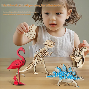 Rompecabezas 3D de Dinosaurio Realista, Juguete Educativo de Madera para Armar, Modelo de Dinosaurio Antiguo Perfecto para Niños - Product Image 5