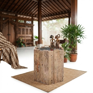 Verolinda <b>Small</b> Round Solid Wood Coffee <b>Table</b> Handcrafted <b>Wooden</b> Center <b>Table</b> Modern Living Room Furniture - Product Image 5