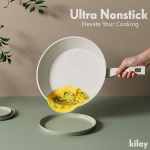 Rofee Accept OEM Juego de ollas y sartenes antiadherentes Blanco 10 piezas Juego de ollas de cocina de fundición a presión con accesorios de cocina - Product Image 2