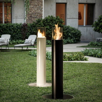 Colonne de foyer au bioéthanol autoportante pour extérieur, jardin, villa, patio, hôtel – Chauffage décoratif