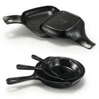 Assiette de présentation noire en mélamine, incassable, de forme irrégulière, style japonais, pour la restauration et la sécurité alimentaire