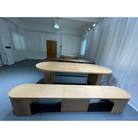 Table à manger extensible en bois massif de frêne, design européen style ferme, 115 cm de diamètre, moderne pour petit appartement, avec banc rectangulaire