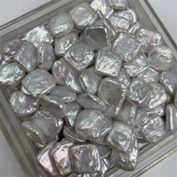 Vente en gros de perles d'eau douce baroques blanches carrées de 10 à 12mm