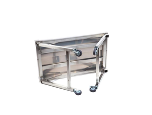 Mobile <b>Stainless</b> <b>Steel</b> Worktable with PE Cutting Board & Backsplash | Foldable Commercial Kitchen Prep Table - Product Image 2