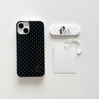 Coque de téléphone souple en gelée à pois Dalmatien avec support adhésif, mignonne et protectrice pour iPhone 17 16 15 14 13 X