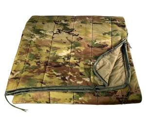 Camo <b>Sleeping</b> Bag Poncho Liner Nylon Tactical <b>Blanket</b> Woobie with Zipper for Camping Hunting Hiking - Product Image 1