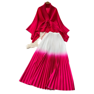 Conjunto de dos piezas para <span class=keywords><strong>mujer</strong></span>, conjuntos de S elegantes de Otoño de alta calidad para <span class=keywords><strong>mujer</strong></span>, <span class=keywords><strong>traje</strong></span> de fabricantes, falda superior, 2 faldas, ropa de diseñador - Product Image 3