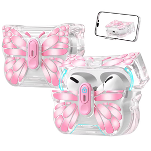Suitable for airpods4 protective cover transparent butterfly <b>switch</b> earphone cover airpodspro3 earphone protective shell - Product Image 2