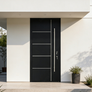 Porte de sécurité en acier de style européen 36x80 Porte d'entrée principale en une seule pièce pour la maison Entrée principale pour portail Porte en métal de sécurité - Product Image 3