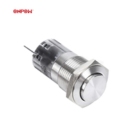 Nouveau Type de commutateur à bouton-poussoir de 16mm, IP65, haute protection, coque en acier inoxydable, momentané/verrouillage