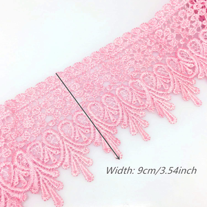 Erkoumi çiçek nakış gipür dantel kırpma şerit çok renkli suda çözünür Polyester dikiş dantel sınır gelin DIY için - Product Image 4