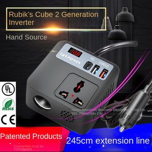 Pengisi daya Inverter daya 12V 100W, konverter DC ke 220 Volt dengan pengisi daya mobil USB dan PD menampilkan Port tipe-c dan 2 X Port USB - Product Image 5