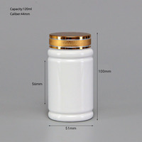 Les fabricants fournissent des flacons de pilules pour pharmacie de 120 ml, flacons en plastique pour capsules de vitamines et comprimés avec bouchons de sécurité en métal.