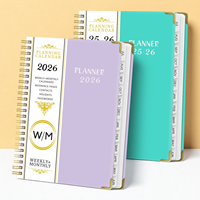 Carnet de notes/agenda/planificateur de manifestation A5 à spirale avec logo personnalisé 2026 pour la planification hebdomadaire et mensuelle des objectifs, cadeau en PP