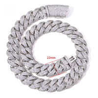Collier chaîne cubaine en argent sterling 925, certifié GRA, testé au diamant, style hip-hop, entièrement serti de moissanite VVS