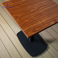 Table de bistrot de haute qualité avec base en bois et plateau en acier, personnalisable, pour hôtel, salon, salle à manger, design moderne, usage commercial, facile à assembler