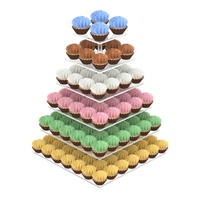 Support à desserts à gâteaux, à 6 niveaux carré, support en acrylique