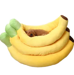 Interesting banana Warm Kennel Cat House Cat Dog lounger Bed Pet Small Dog Pet Bed Rabbit Hamster Nest Bed Pet House dog lounge