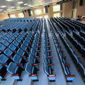 Chaises de théâtre pliantes en aluminium de conception moderne pour salles de concert, auditoriums et cinémas, avec siège en cuir PU réglable - Product Image 1