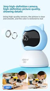 Q2BM WIFIキット360度PTZベビーモニターWIFI接続音楽プレーヤー泣き声検出新生児カメラ - Product Image 4