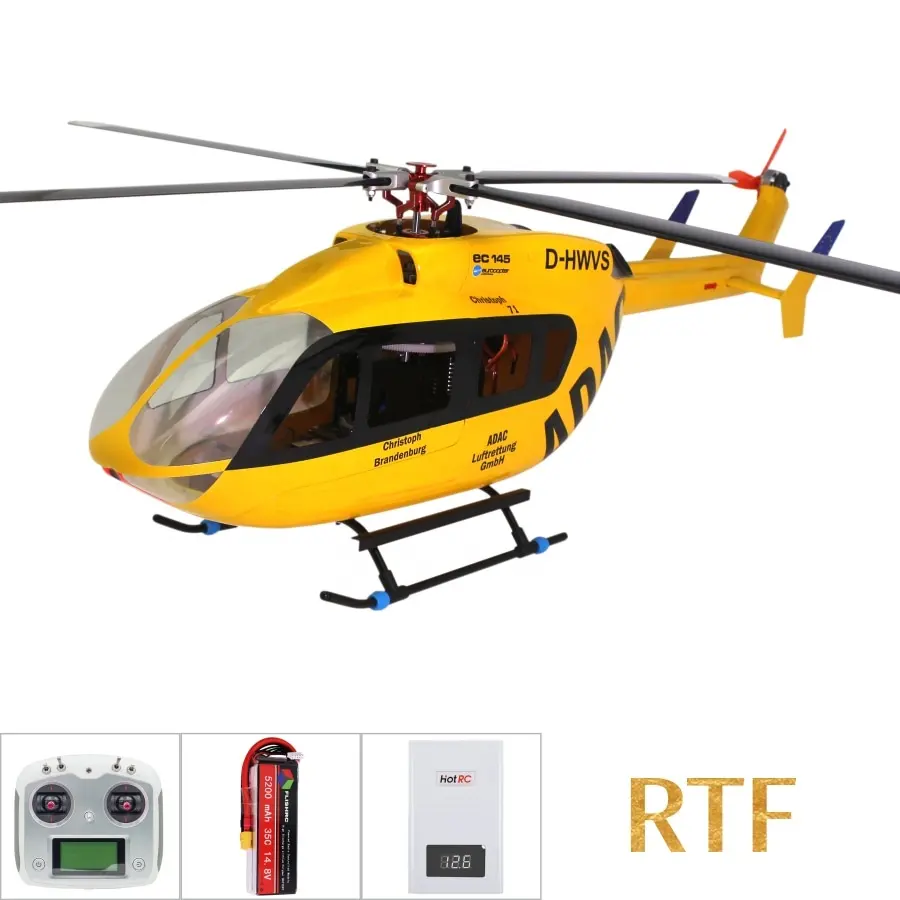 FLISHRC Roban EC145 450 Size Helicopter Scale Four Rotor Blades 6CH RC GPS with H1 Flight control RTF Not FLY WING
