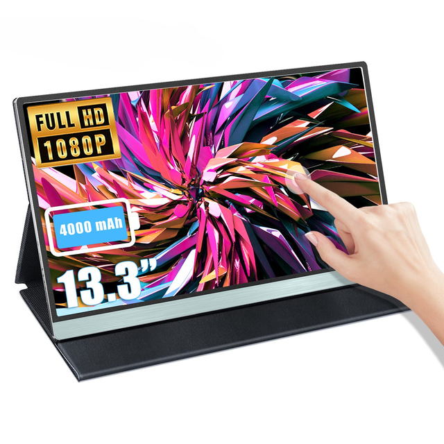 13.3-inch Touch Portable Monitor with Built-in Battery Suitable for Computer/game Expansion Screen, Wall-mounted Design