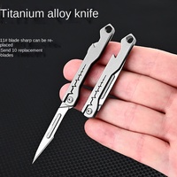Couteau pliant mini en alliage de titane, lame de coupe rapide, ouvre-bouteille express, porte-clés, fabriqué en Chine