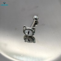 Anillo de lengua de acero inoxidable con ojo de diablo y efecto de goteo de esmalte, unisex, estilo Hiphop, para fiesta gótica rebelde de Halloween, joyería para piercing