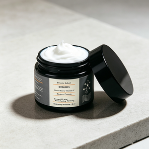 Crème hydratante pour le <span class=keywords><strong>visage</strong></span> à la vitamine C pour <span class=keywords><strong>homme</strong></span>, marque privée, ingrédients naturels, améliore les ridules, éclaircit, raffermit la <span class=keywords><strong>peau</strong></span> pour les soins quotidiens du <span class=keywords><strong>visage</strong></span> - Product Image 1